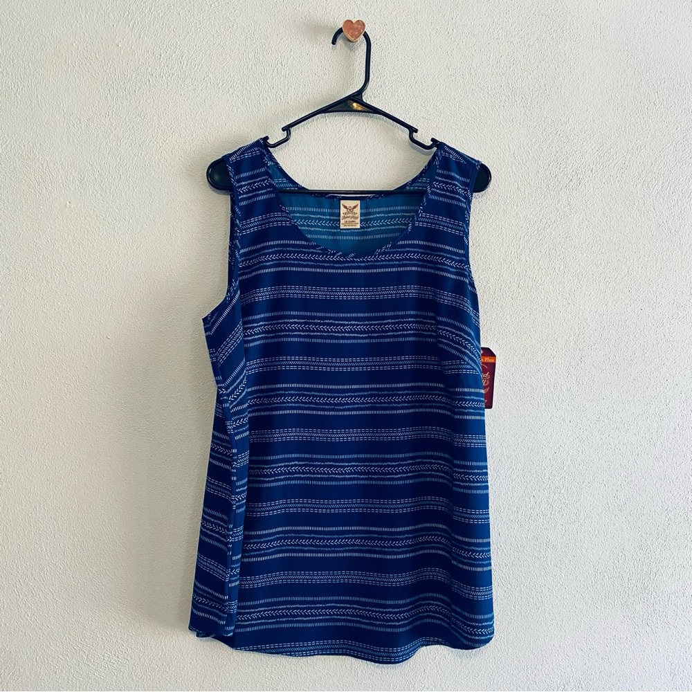Faded Glory blue printed tank top
